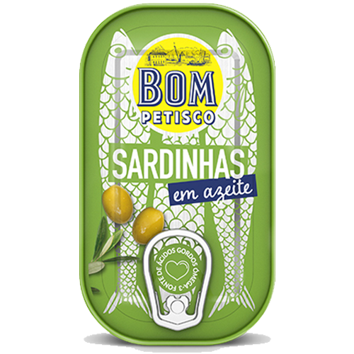 Sardinha azeite BIO 120gr BOM PETISCOSardinen in Olivenöl BIO