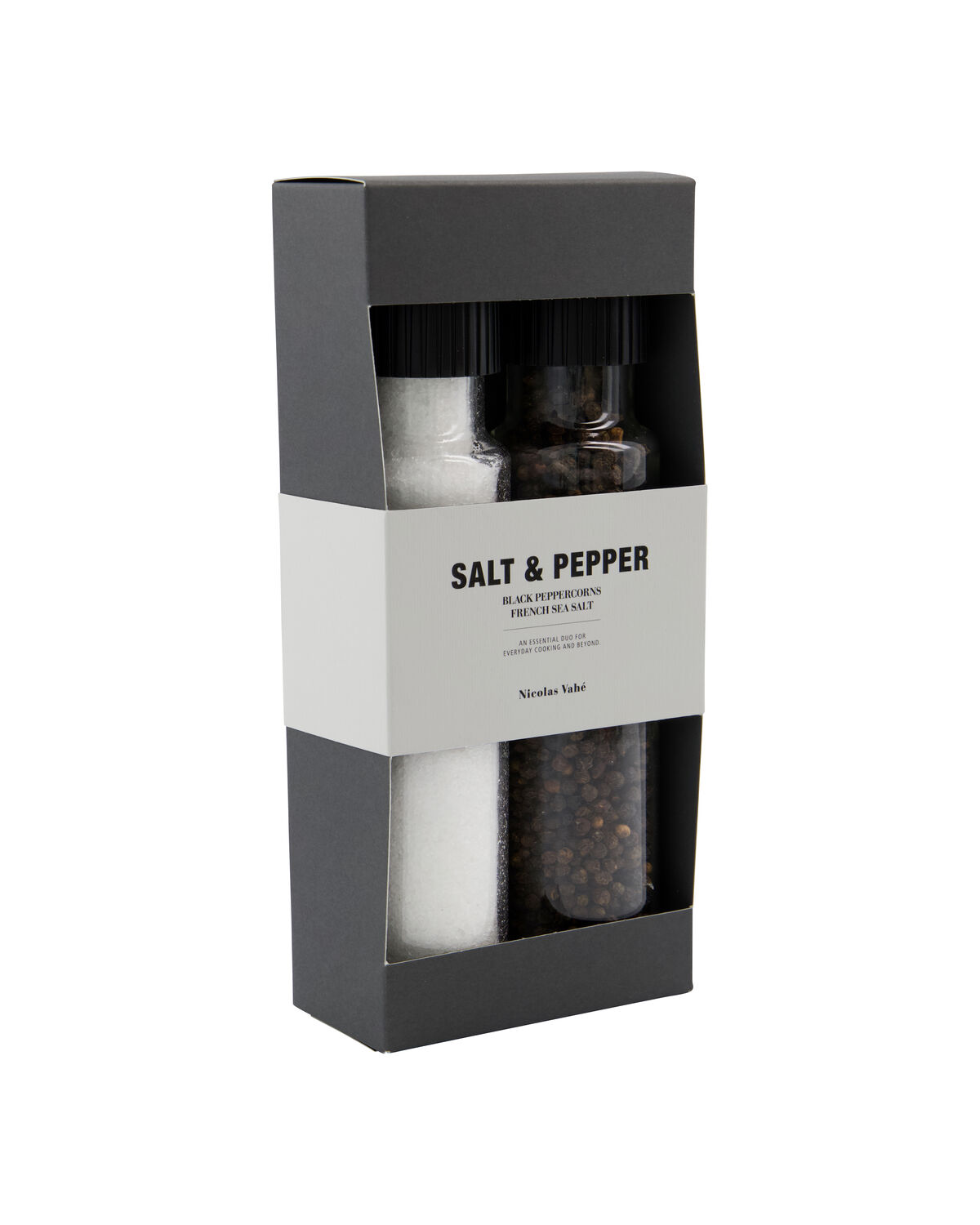 Gift box, French sea salt + pepper, black, 140|335 g|g