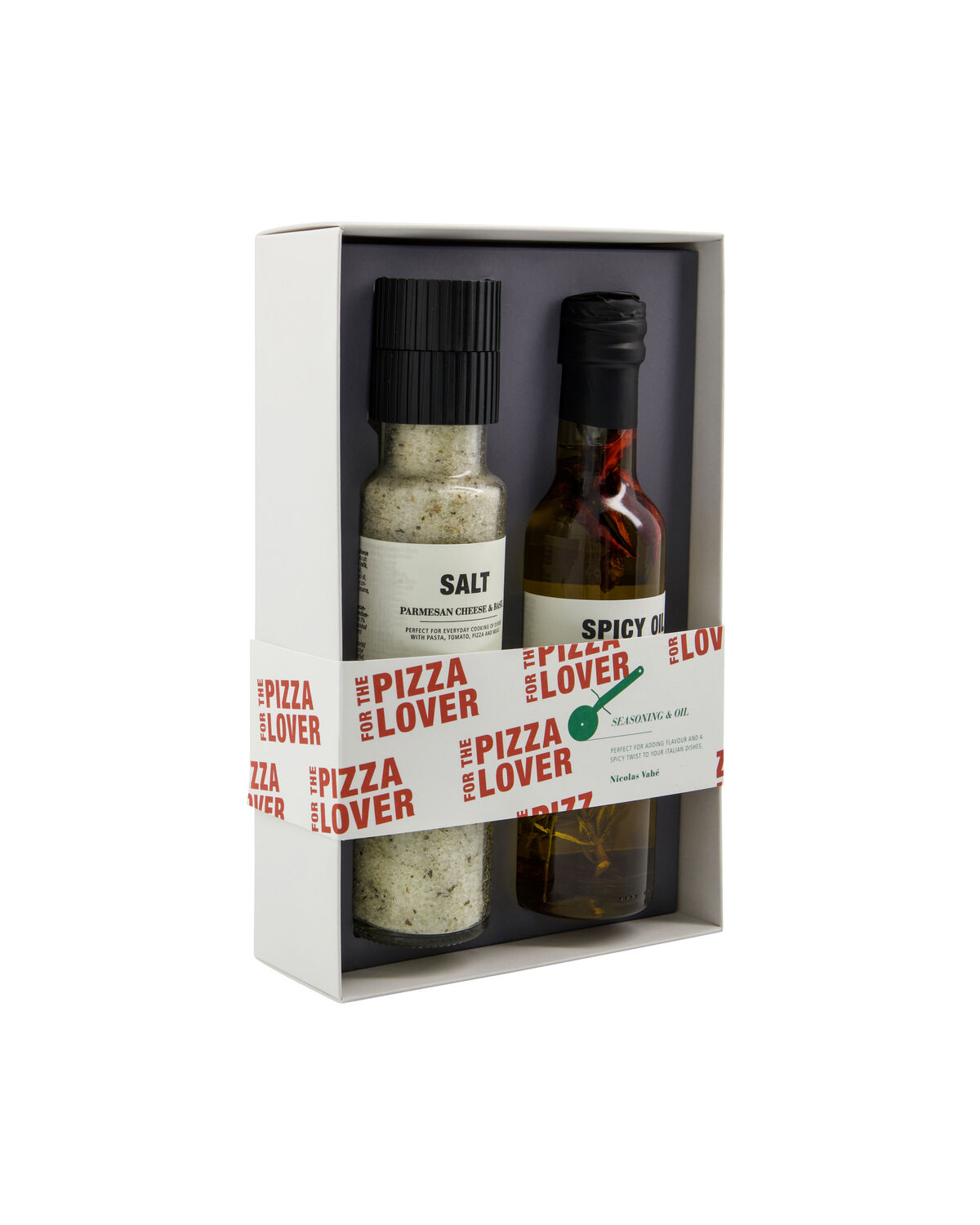 Gift box, Pizza lover - Salt parmesan & basil + spicy oil, 310|25 g|cl