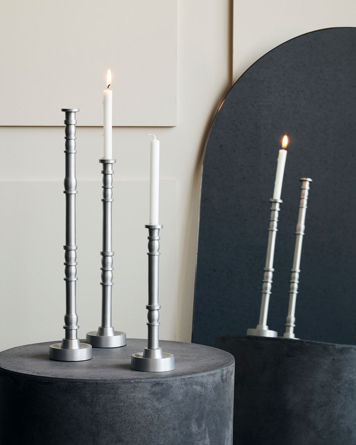 Kerzenständer, HDJersey, Silber oxidiert