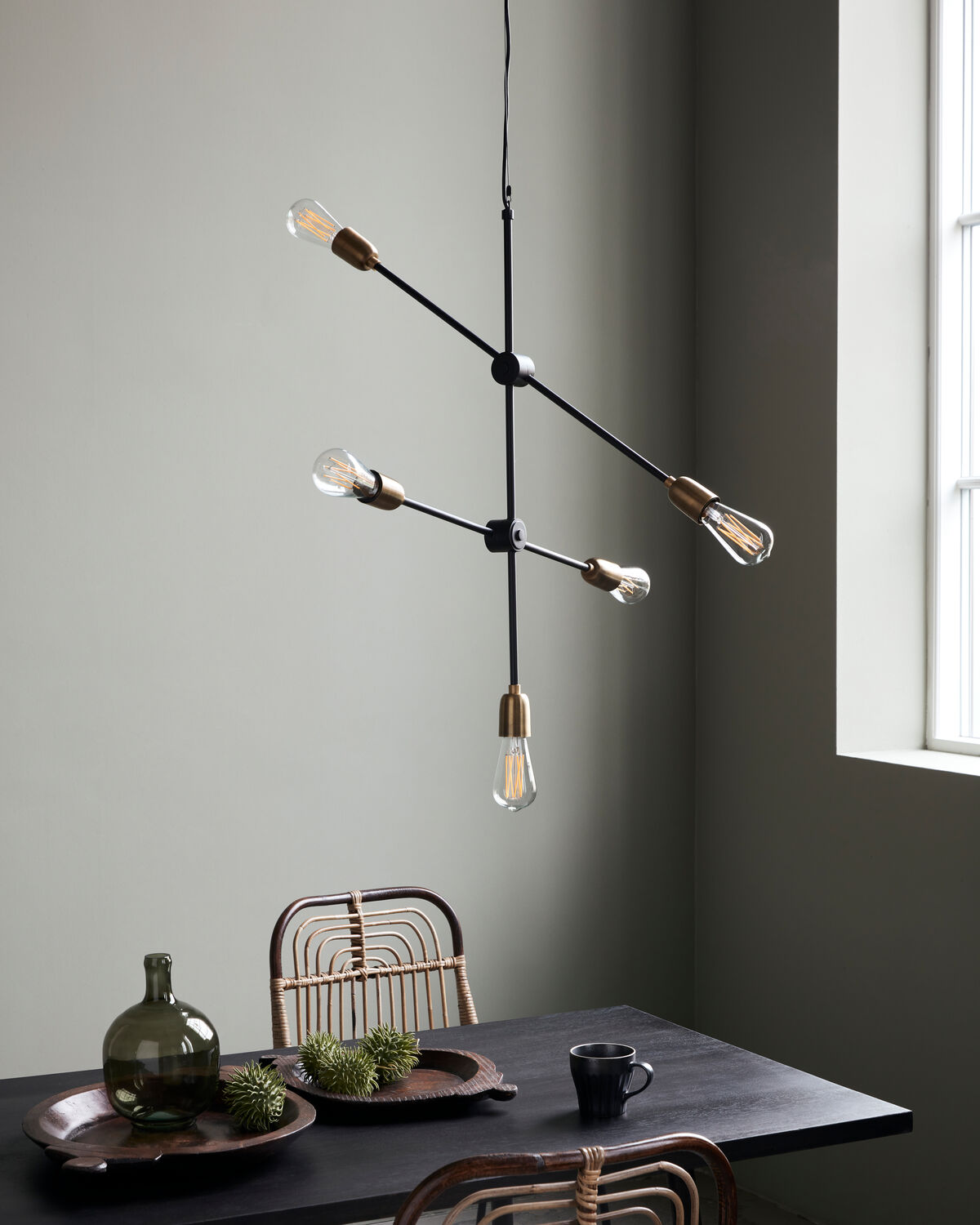 Lampe, HDMolecular, Schwarz, Messing