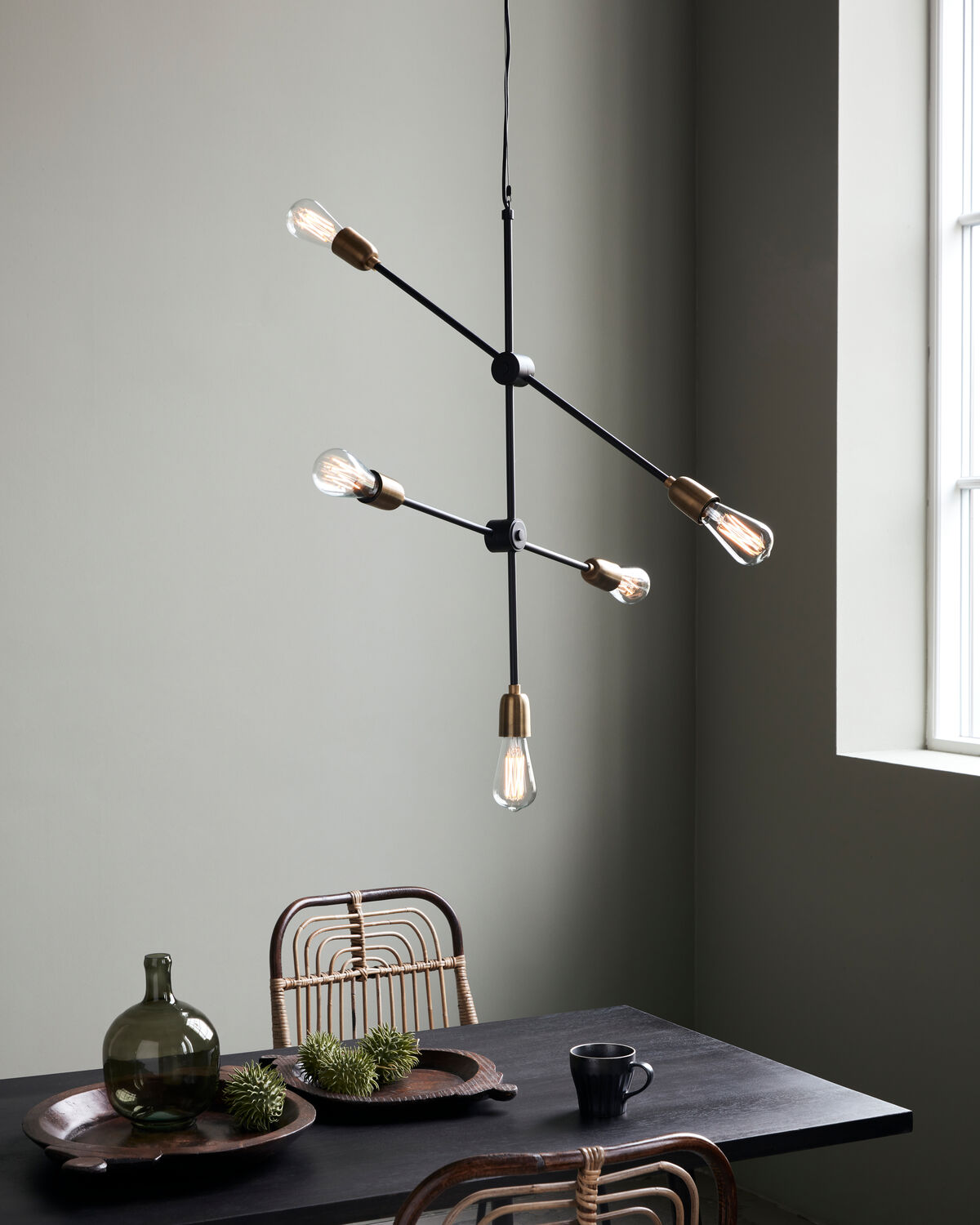 Lampe, HDMolecular, Schwarz, Messing