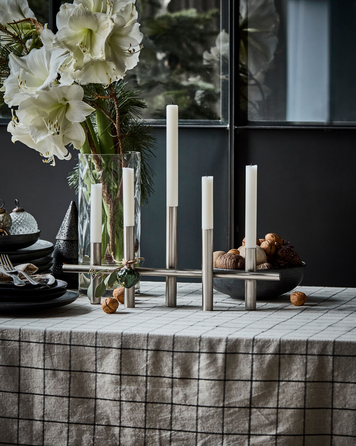 Kerzenständer, HDMaxi45, Antiksilber-Finish
