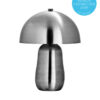 Tischleuchte, HDRoomie, Gebürstetes Silber-Finish