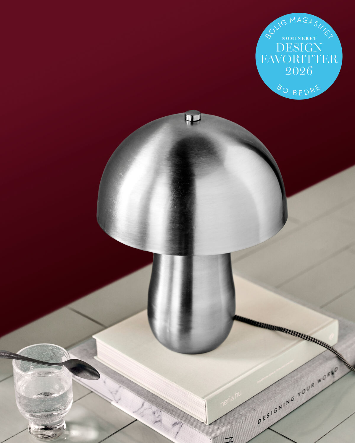 Tischleuchte, HDRoomie, Gebürstetes Silber-Finish