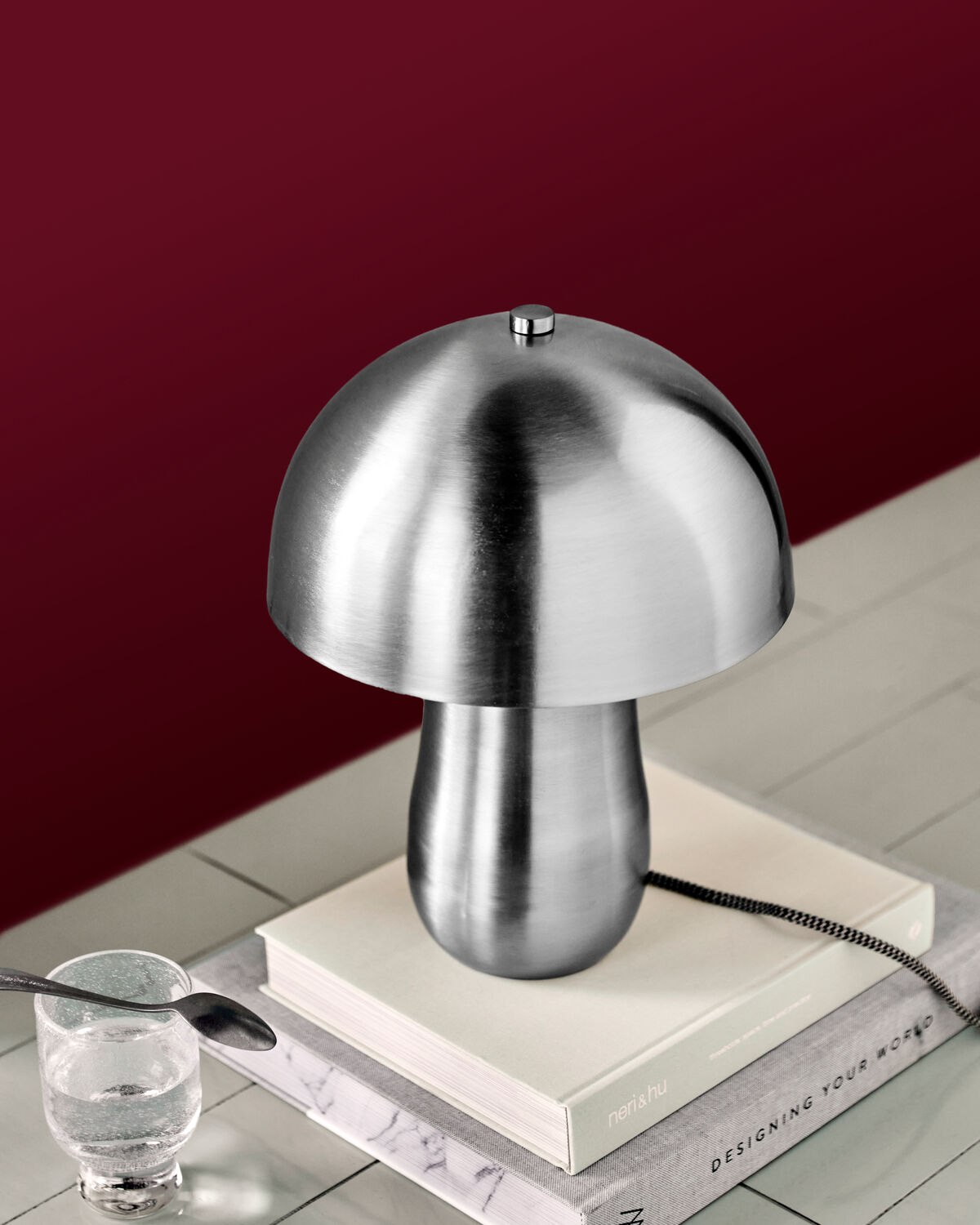 Tischleuchte, HDRoomie, Gebürstetes Silber-Finish