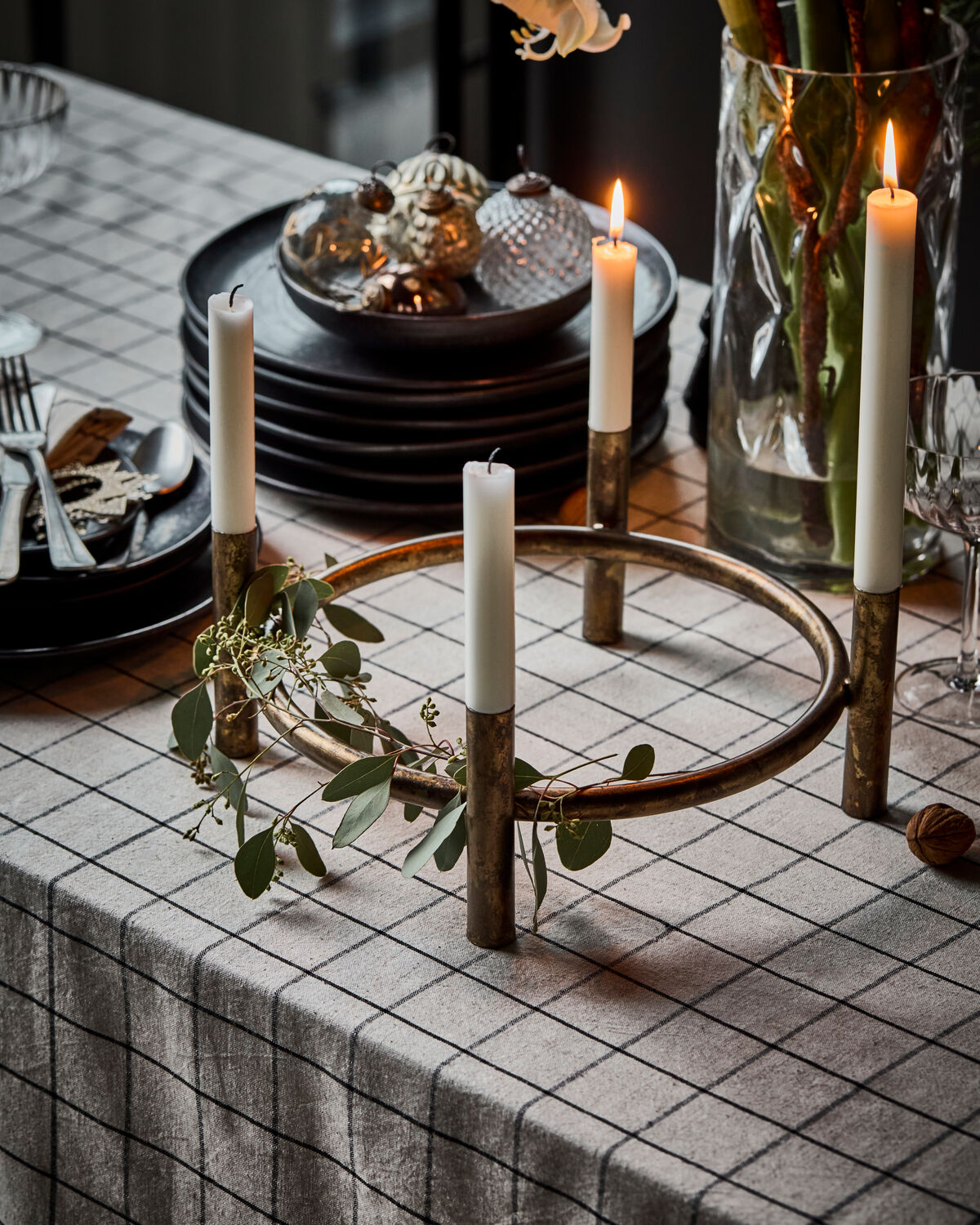 Kerzenständer, HDMaxi, Advent, Antikes Messing-Finish