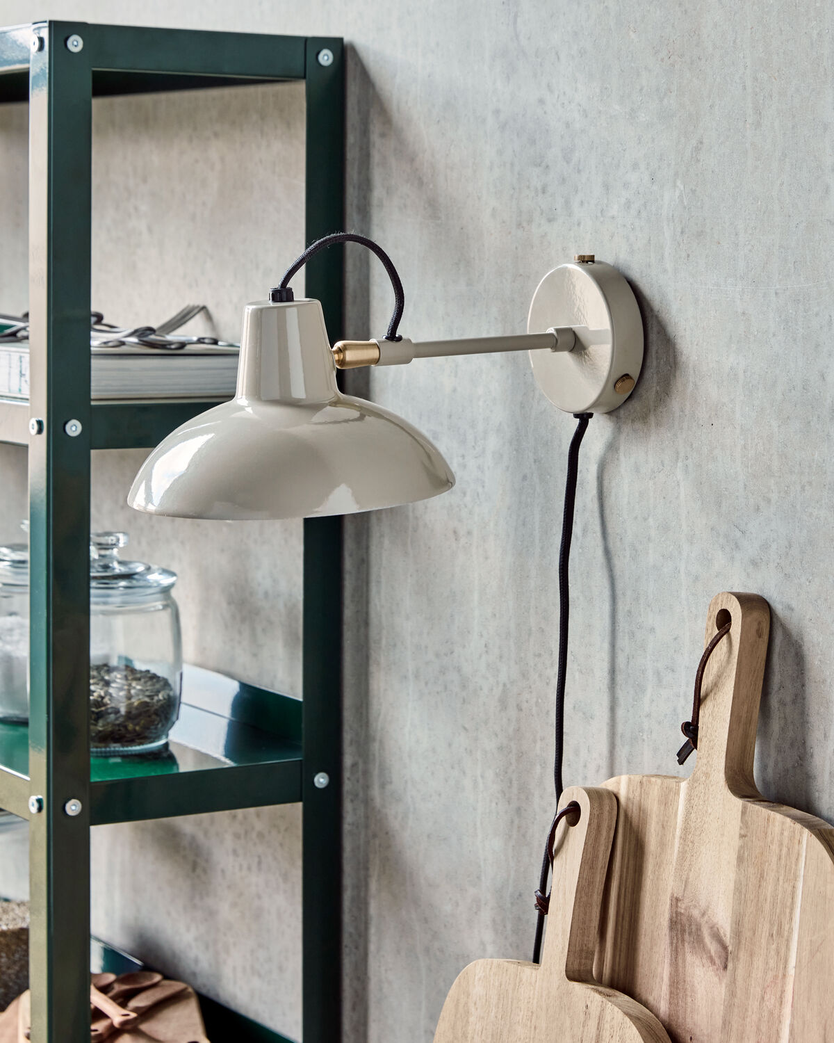 Wandleuchte, HDDesk, Grau