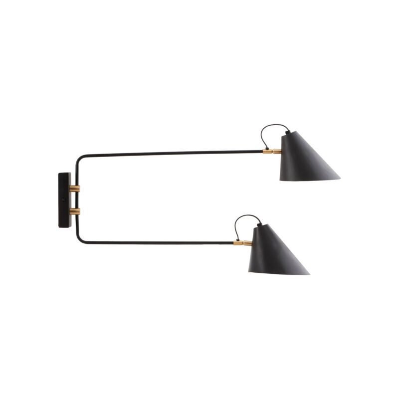 Wandleuchte, HDClub Double, Schwarz
