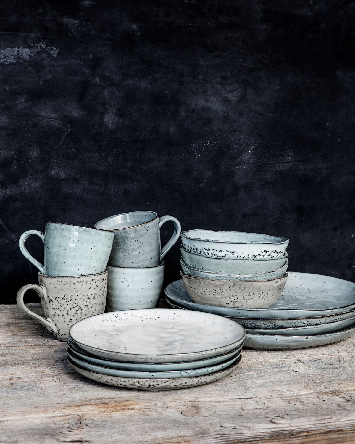 Teller, HDRustic, Grau, Blau