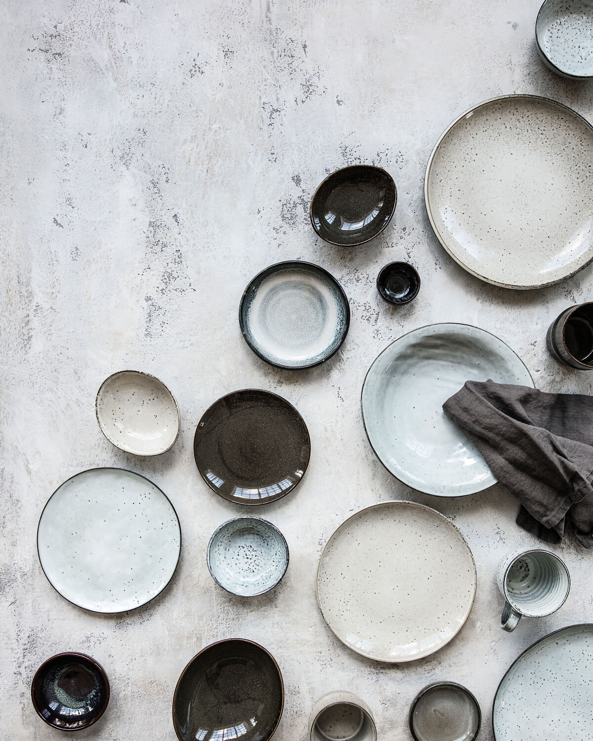 Teller, HDRustic, Grau, Blau