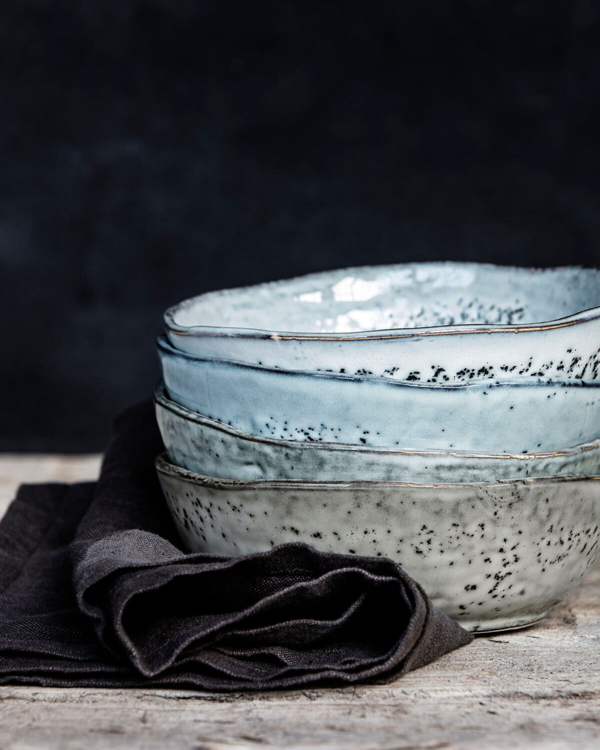 Schüssel, HDRustic, Grau, Blau