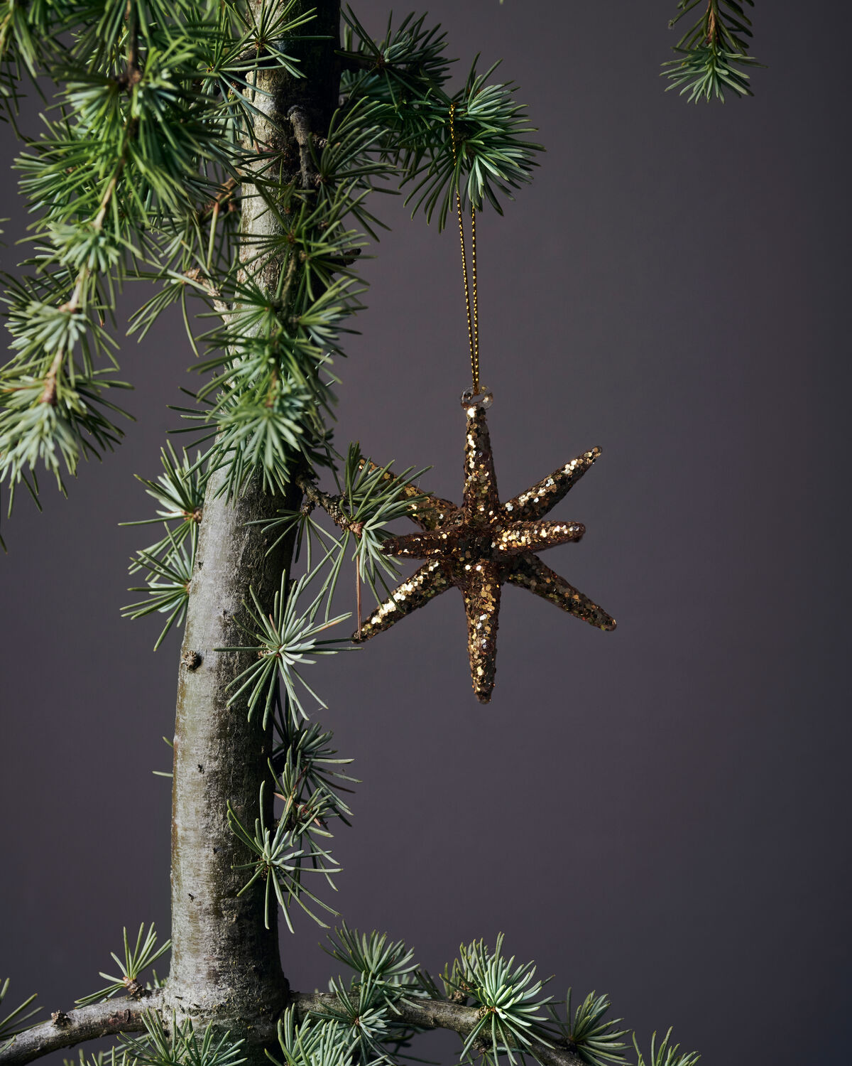 Weihnachtsschmuck, HDSpike, Braun mit Glitzer