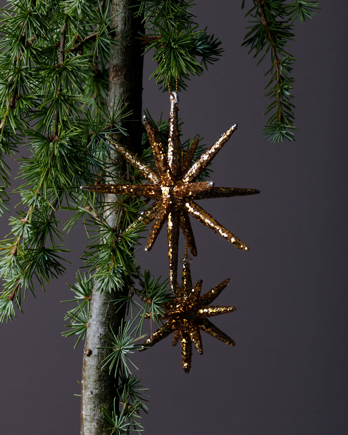 Weihnachtsschmuck, HDSpike, Braun mit Glitzer