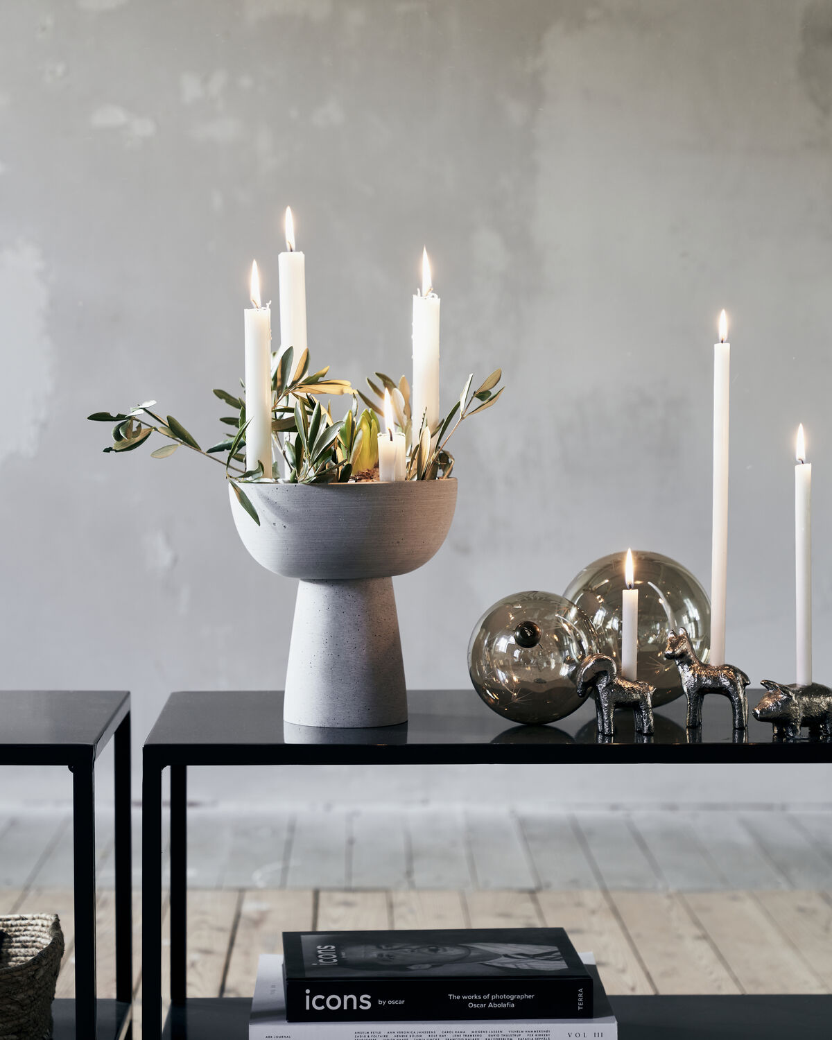 Kerzenständer, HDMarb, Grau