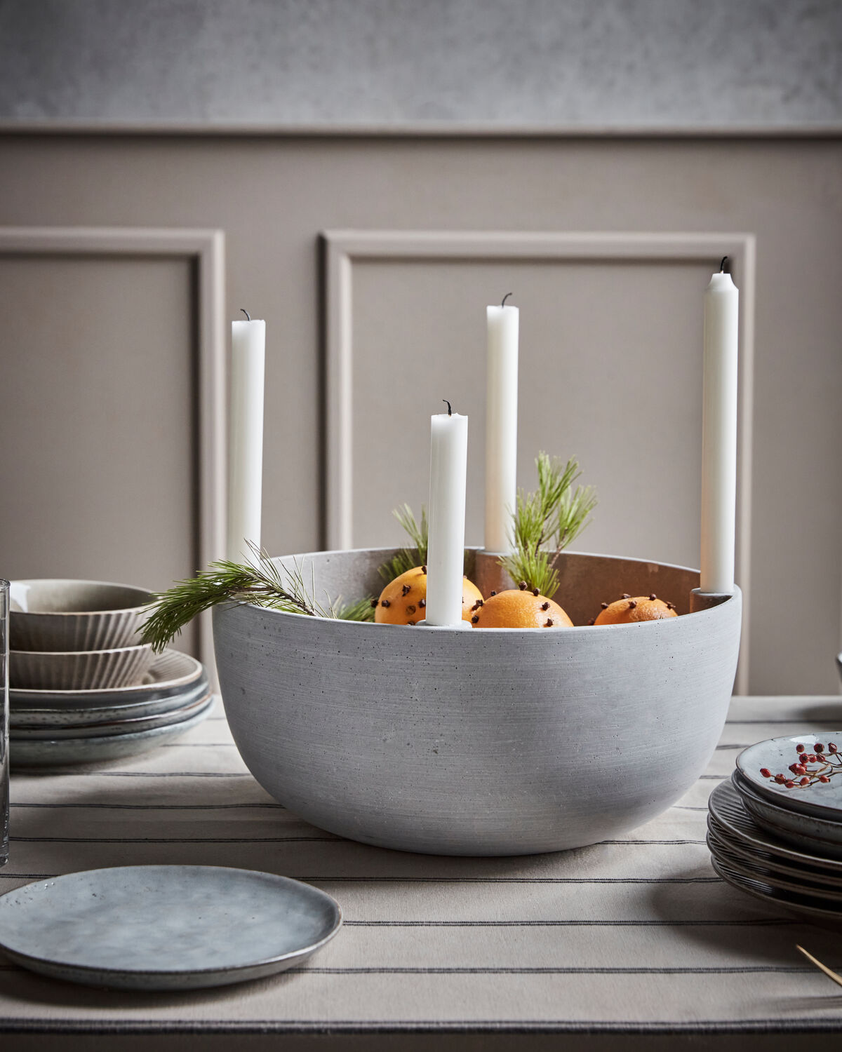 Kerzenständer, HDMarb, Grau