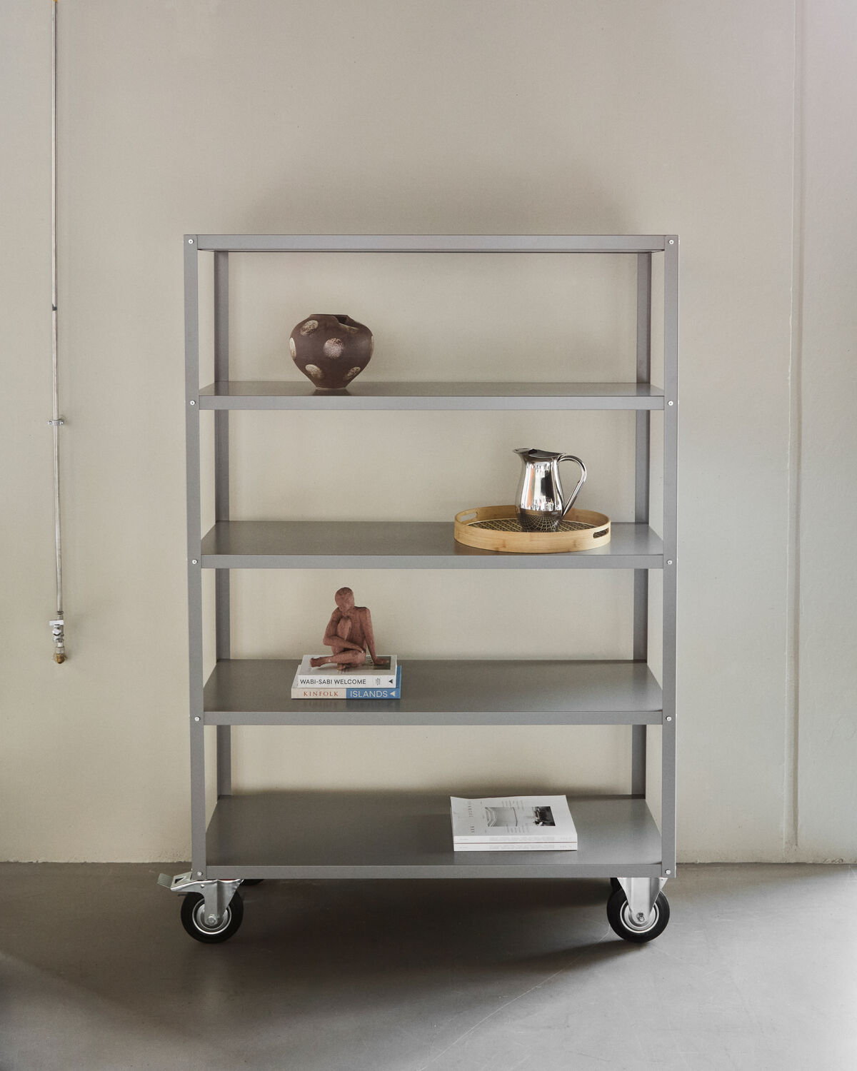 Regal mit 4 Rollen, HDTrolley, Grau
