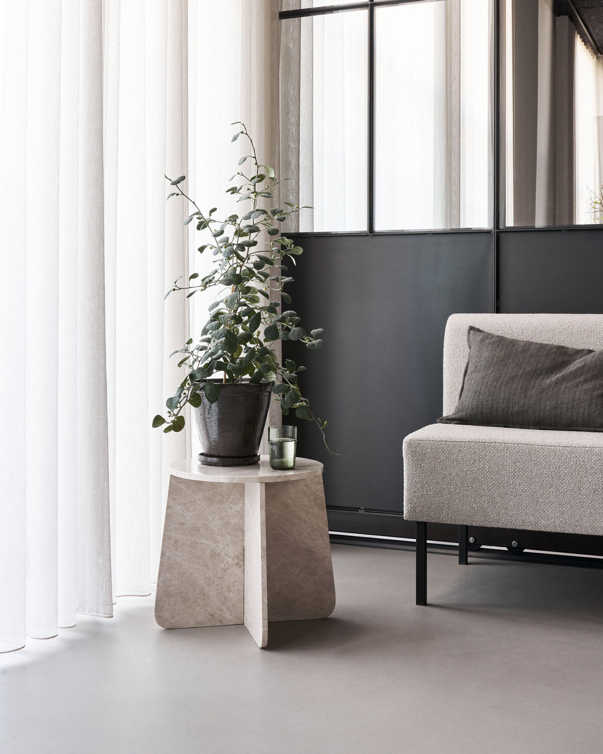 Beistelltisch, HDMarb, Beige