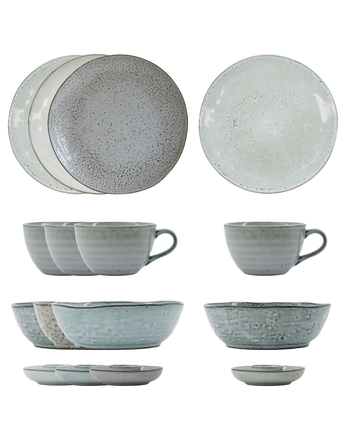 Brunch-Set, HDRustic, Grau, Blau