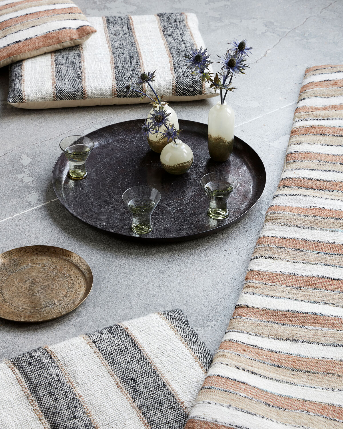 Tablett, HDJhansi, Antikes Messing-Finish