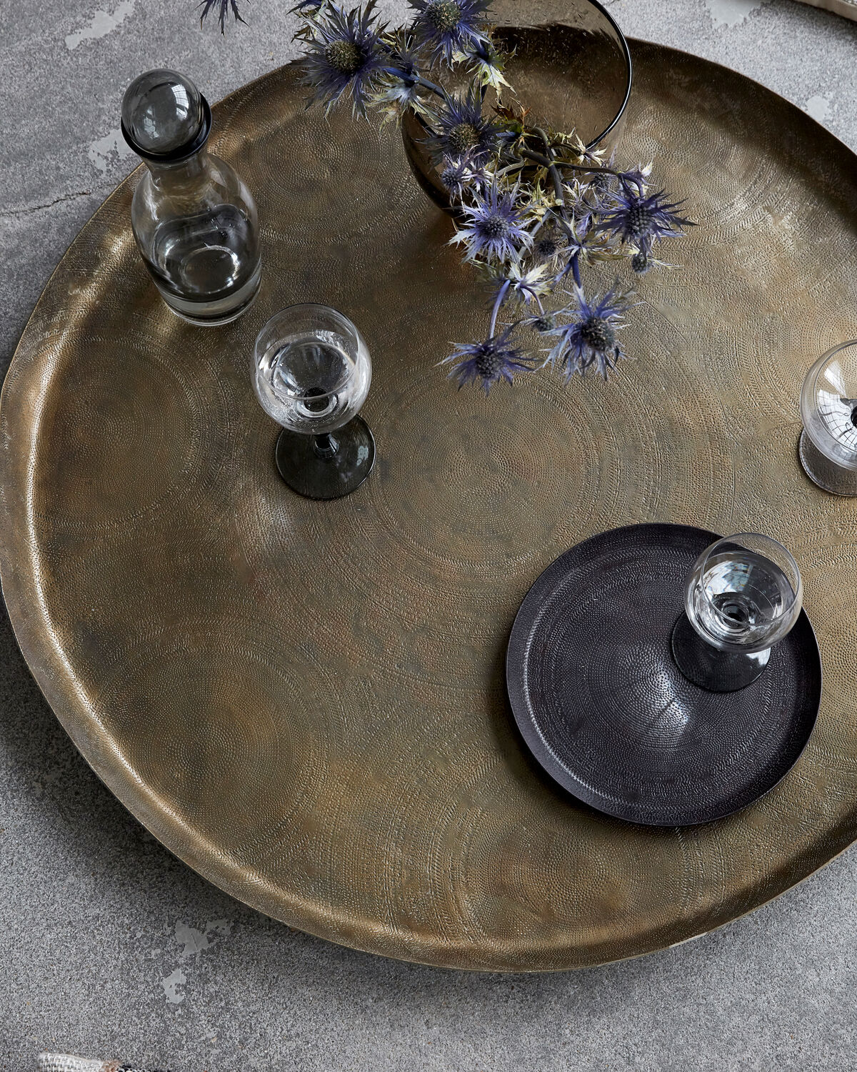 Tablett, HDJhansi, Antikes Messing-Finish