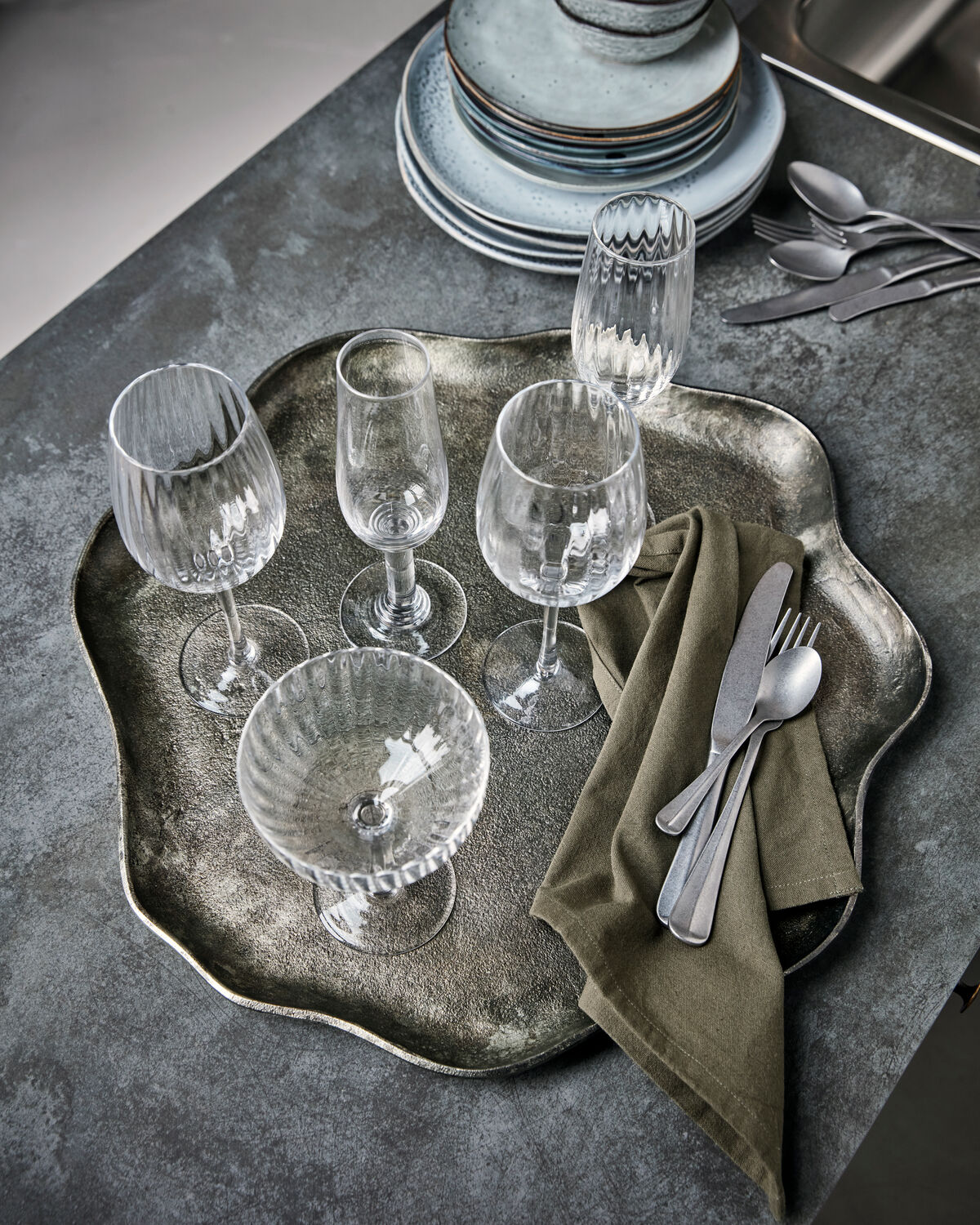 Tablett, HDTalas, Antikes Messing-Finish