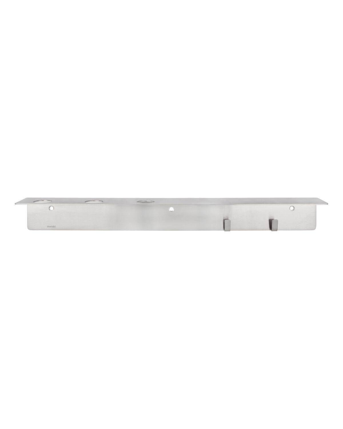 Regal mit Flaschenhalterung und Hakenleiste, Gebürstetes Silber-Finish