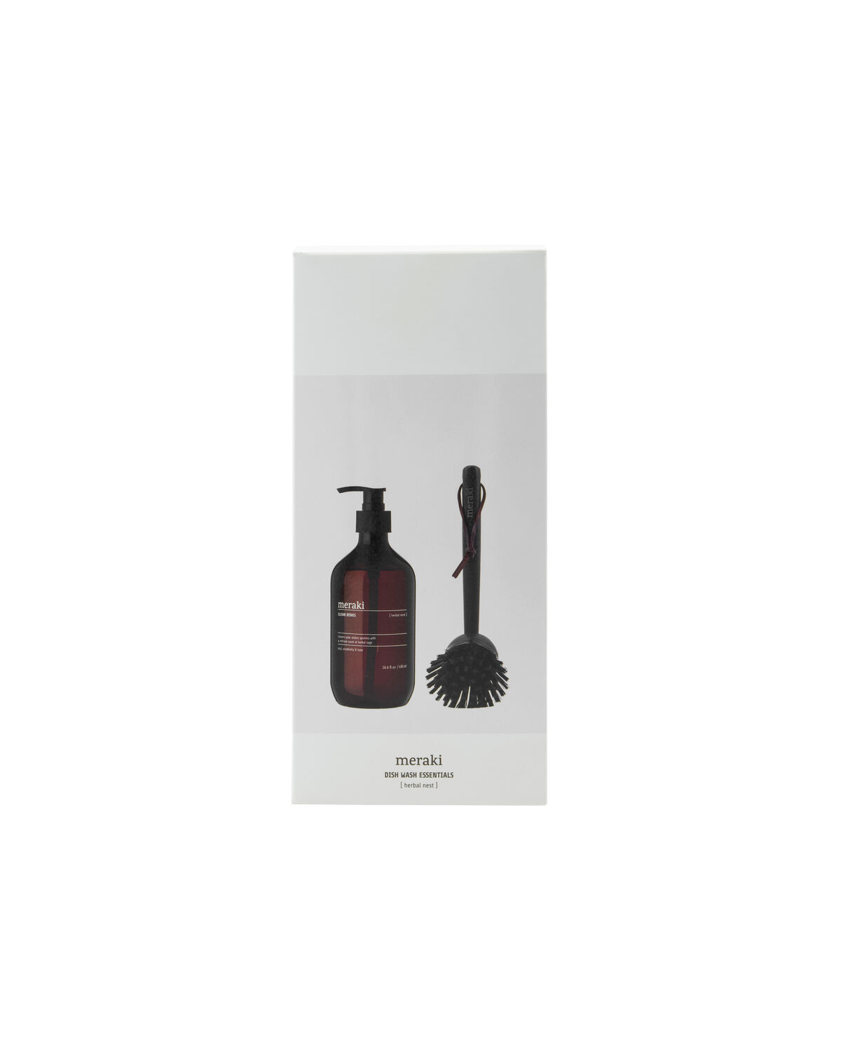 Gift box, Herbal Nest Dish Wash + Dish Brush Black, 490 ml