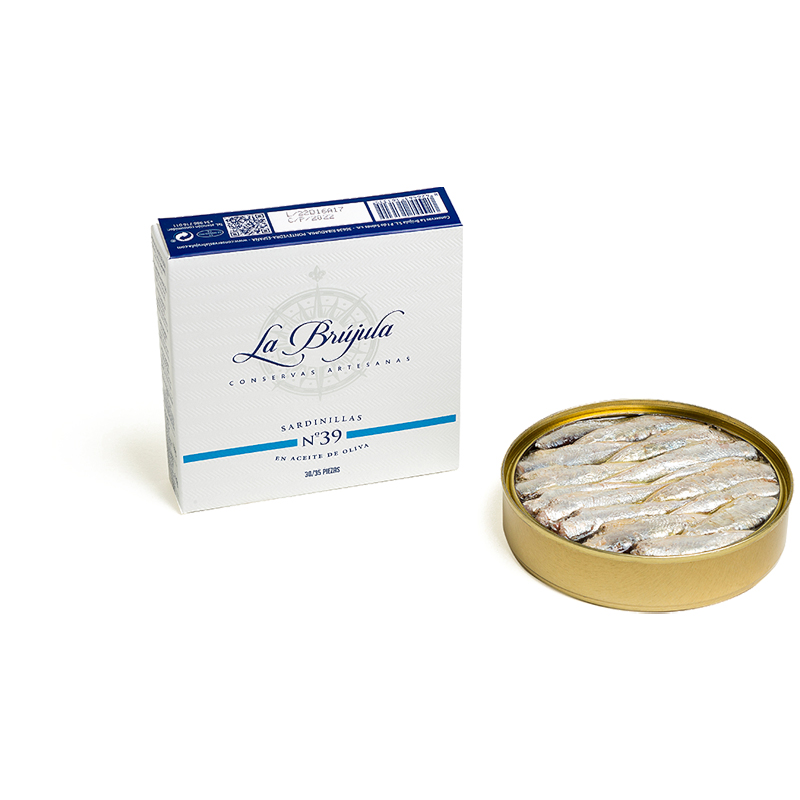 La Brújula — N°33 - kleine Sardinen in Olivenöl
(55/60 Stück - Gastroeinheit)