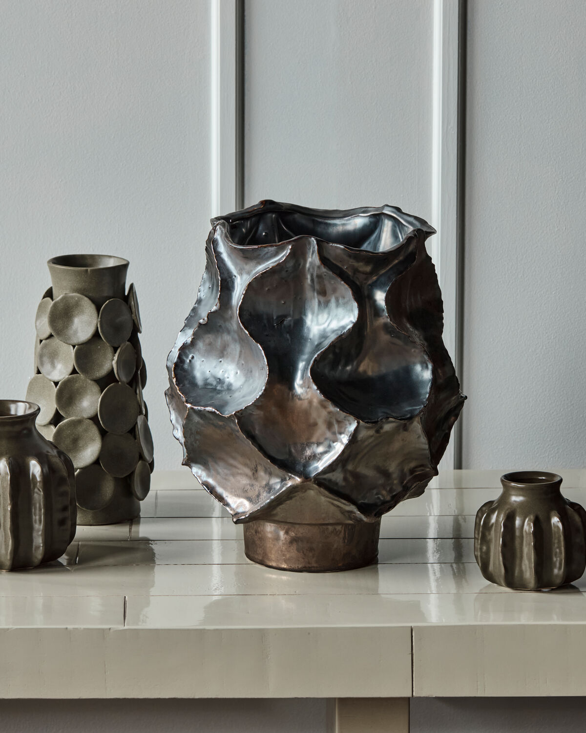Vase, HDWaves, Antik-Metall