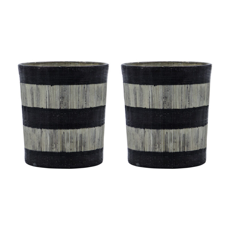 Teelichthalter, HDStripe, Schwarz, Off-White