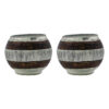 Teelichthalter, HDStripe, Silber-Finish, Braun