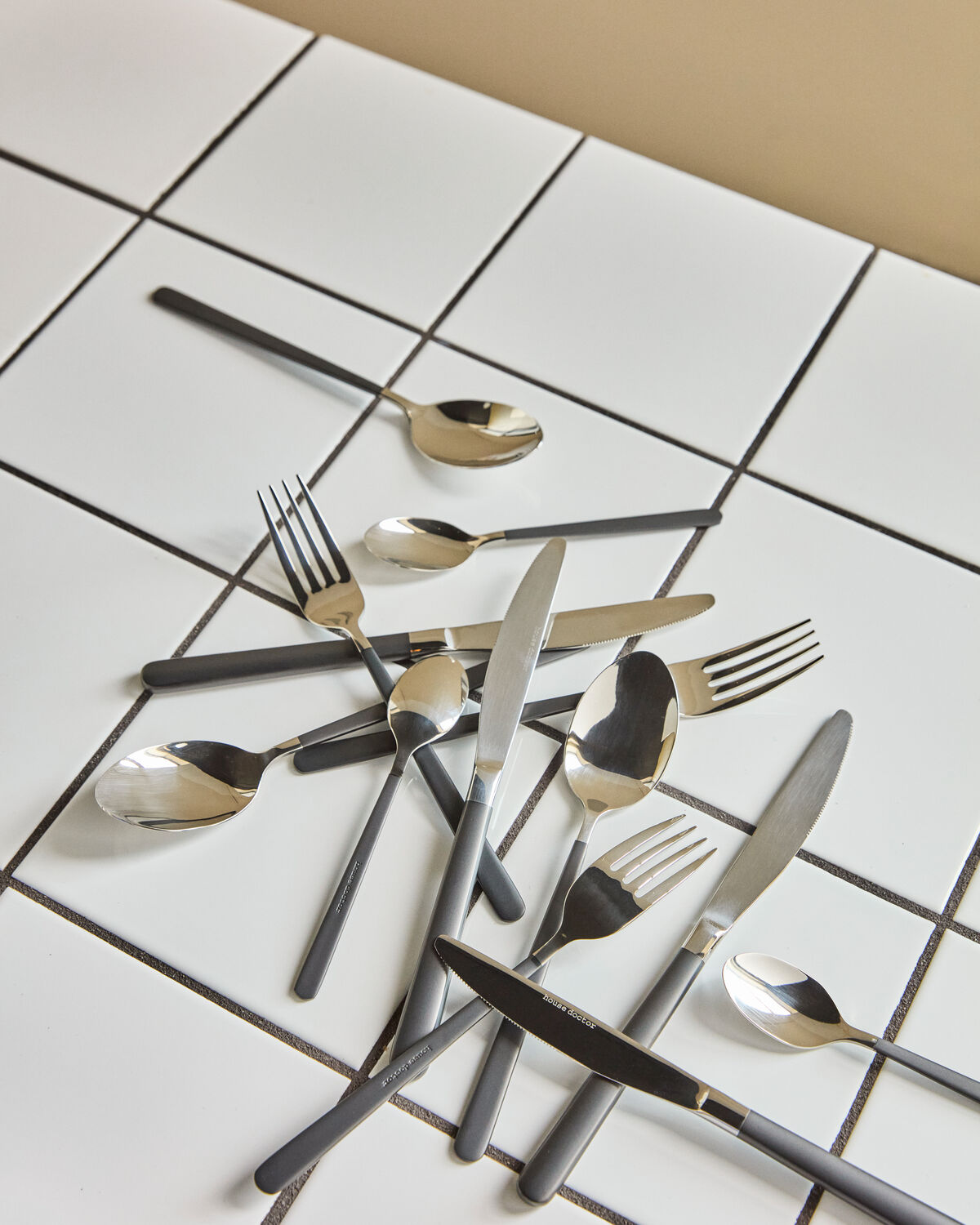 Besteckset, HDOx, Schwarz, Silber