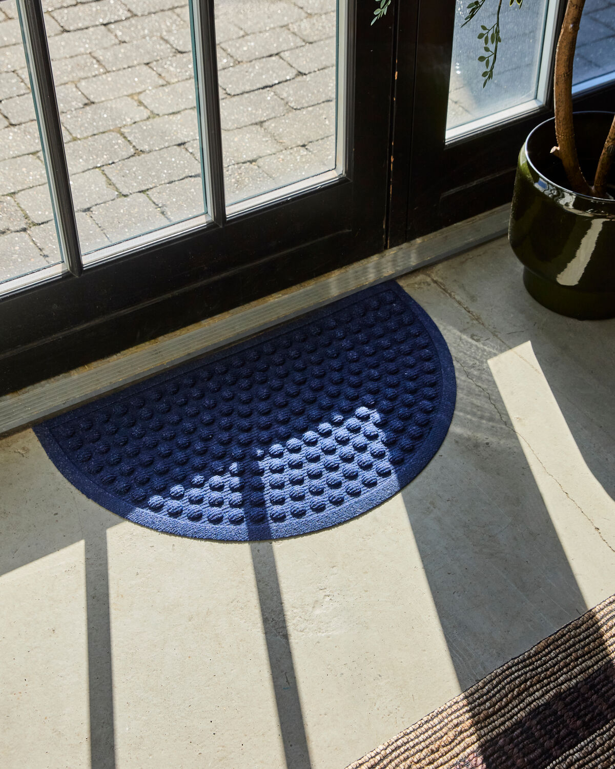 Fußmatte, HDEntry, Half Round, Blau