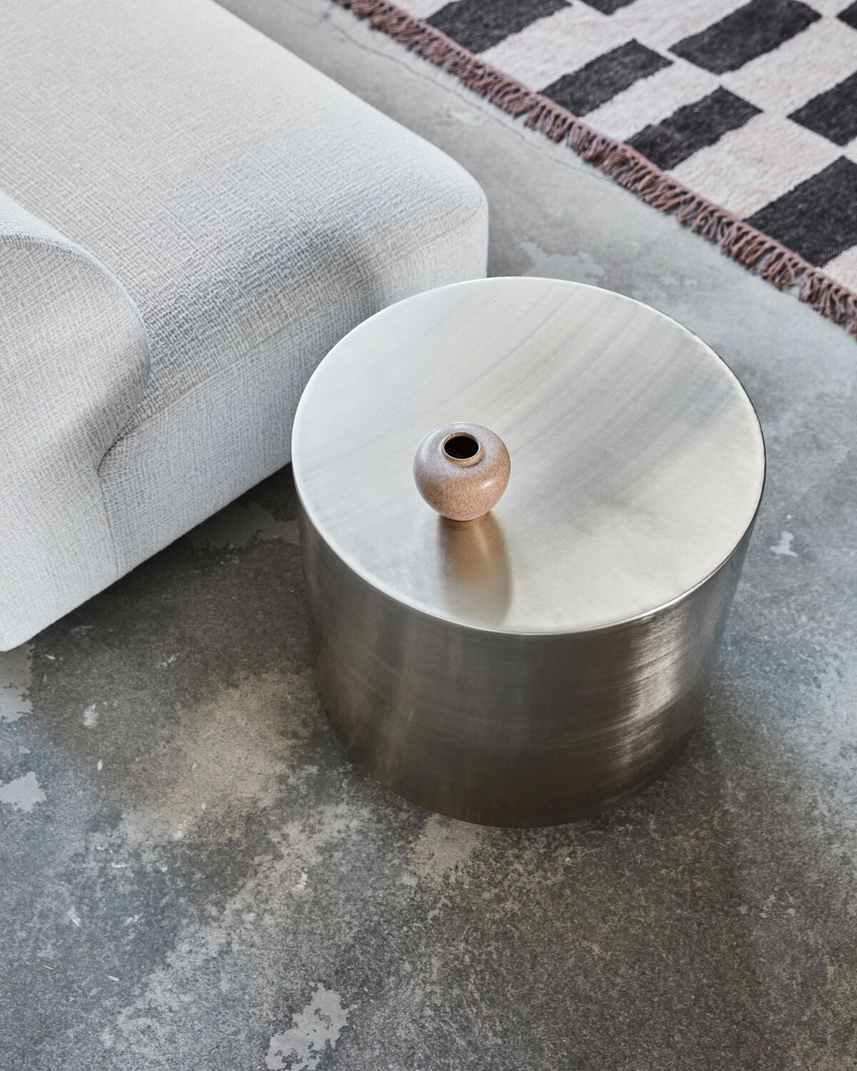 Beistelltisch, HDStep, Gebürstetes Silber-Finish