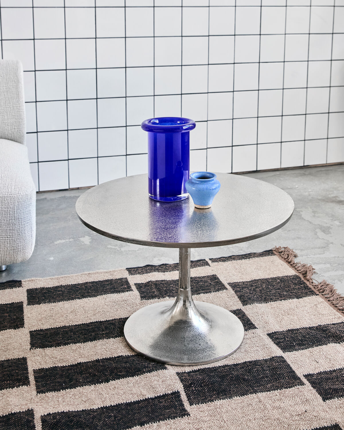 Beistelltisch, HDPan, Silber-Finish