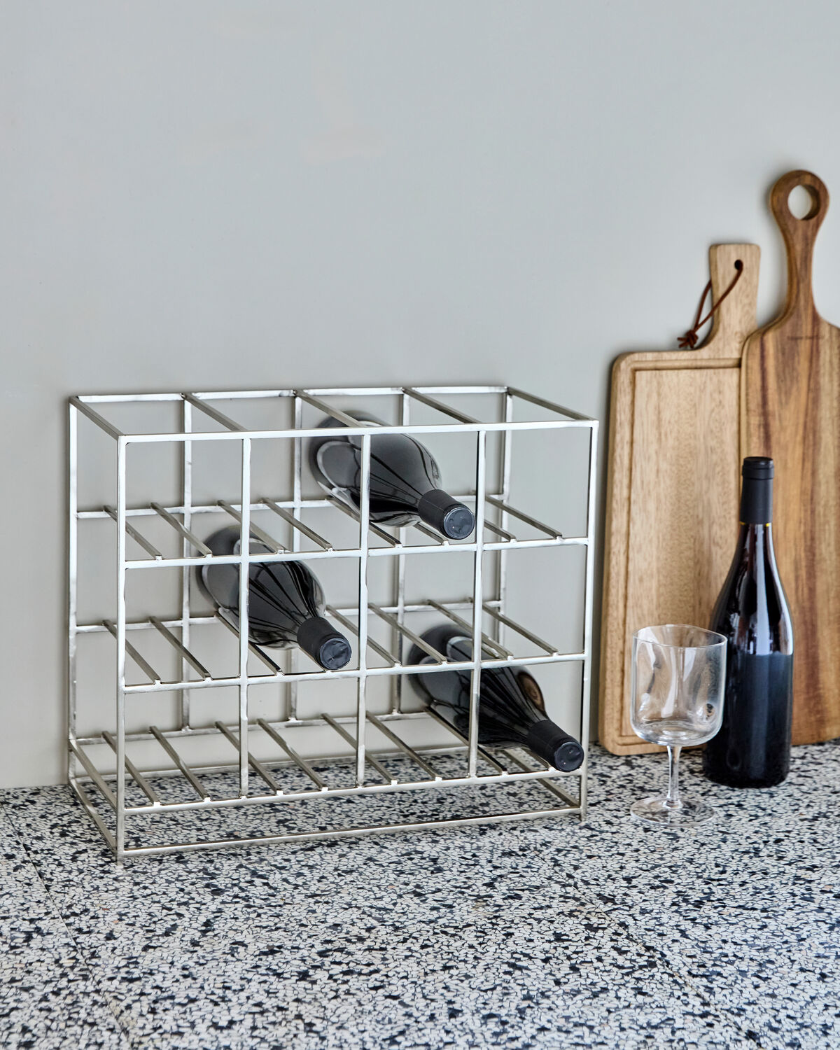Weinregal, HD12, Silber-Finish