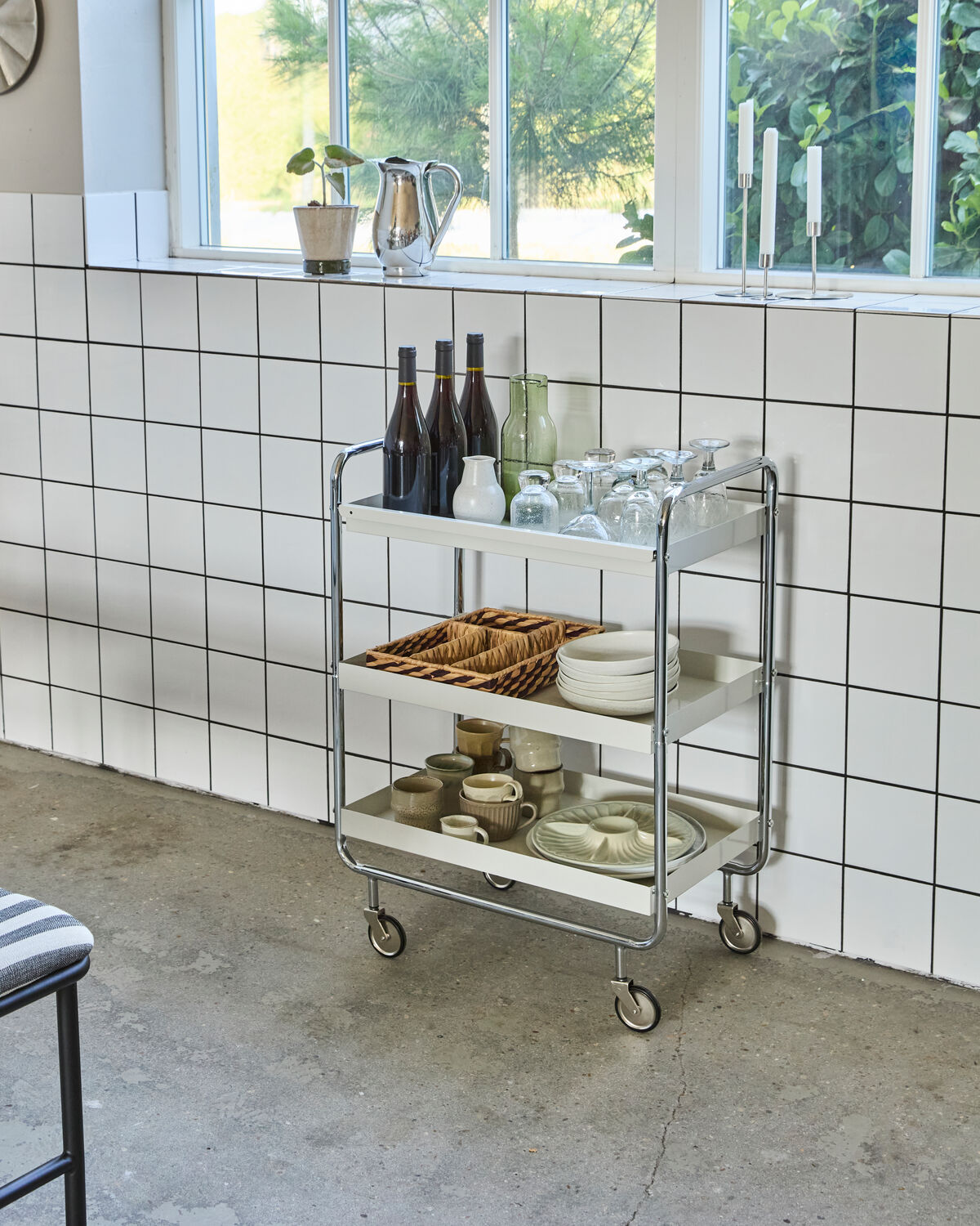 Trolley, HDRoll, Large, Off-White, Crome