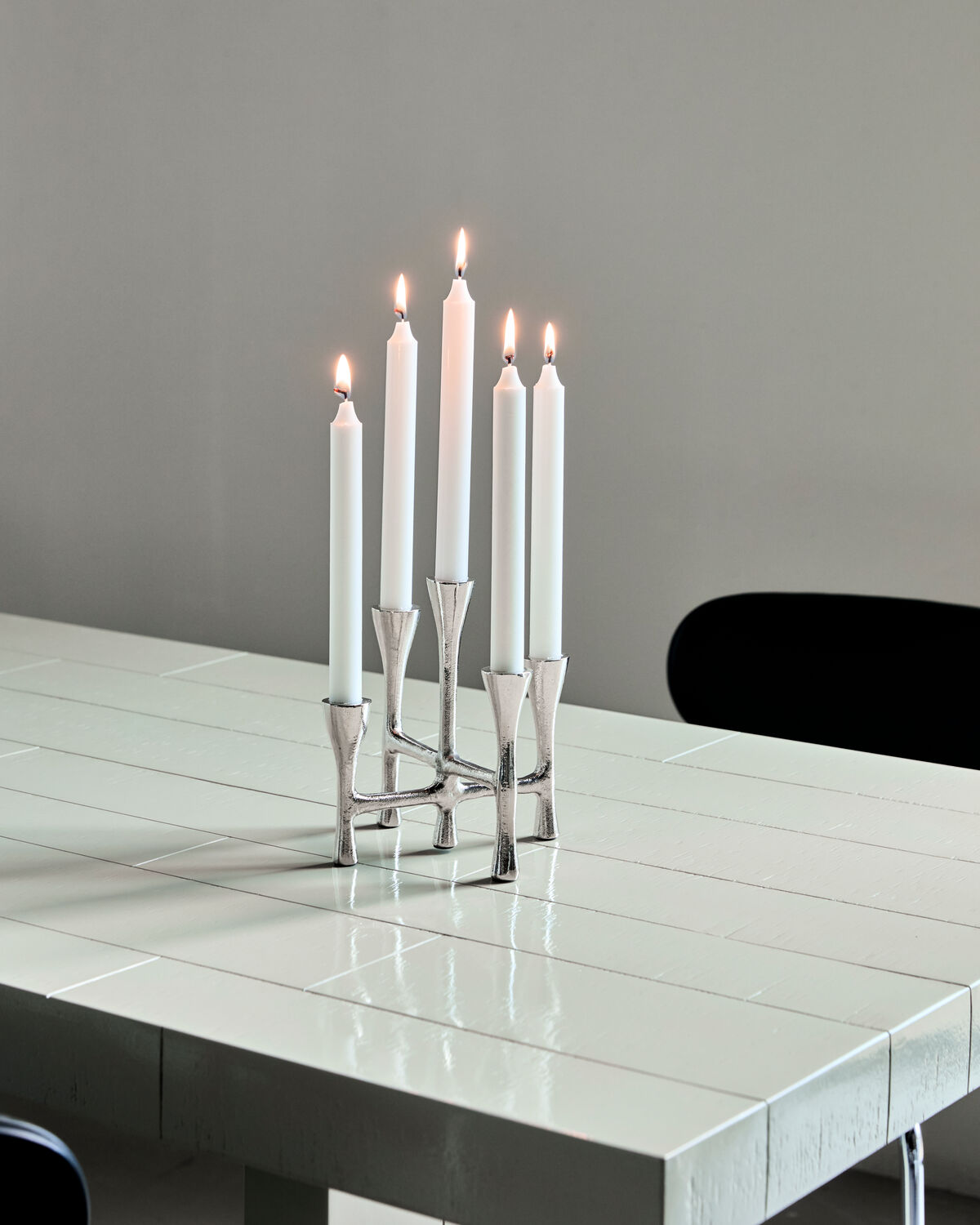 Kerzenständer, HDTristy, Silber-Finish