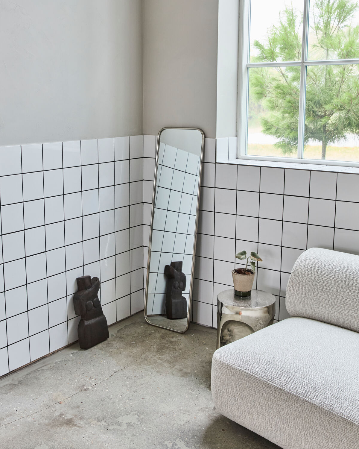 Spiegel, HDMirror, Gebürstetes Silber-Finish