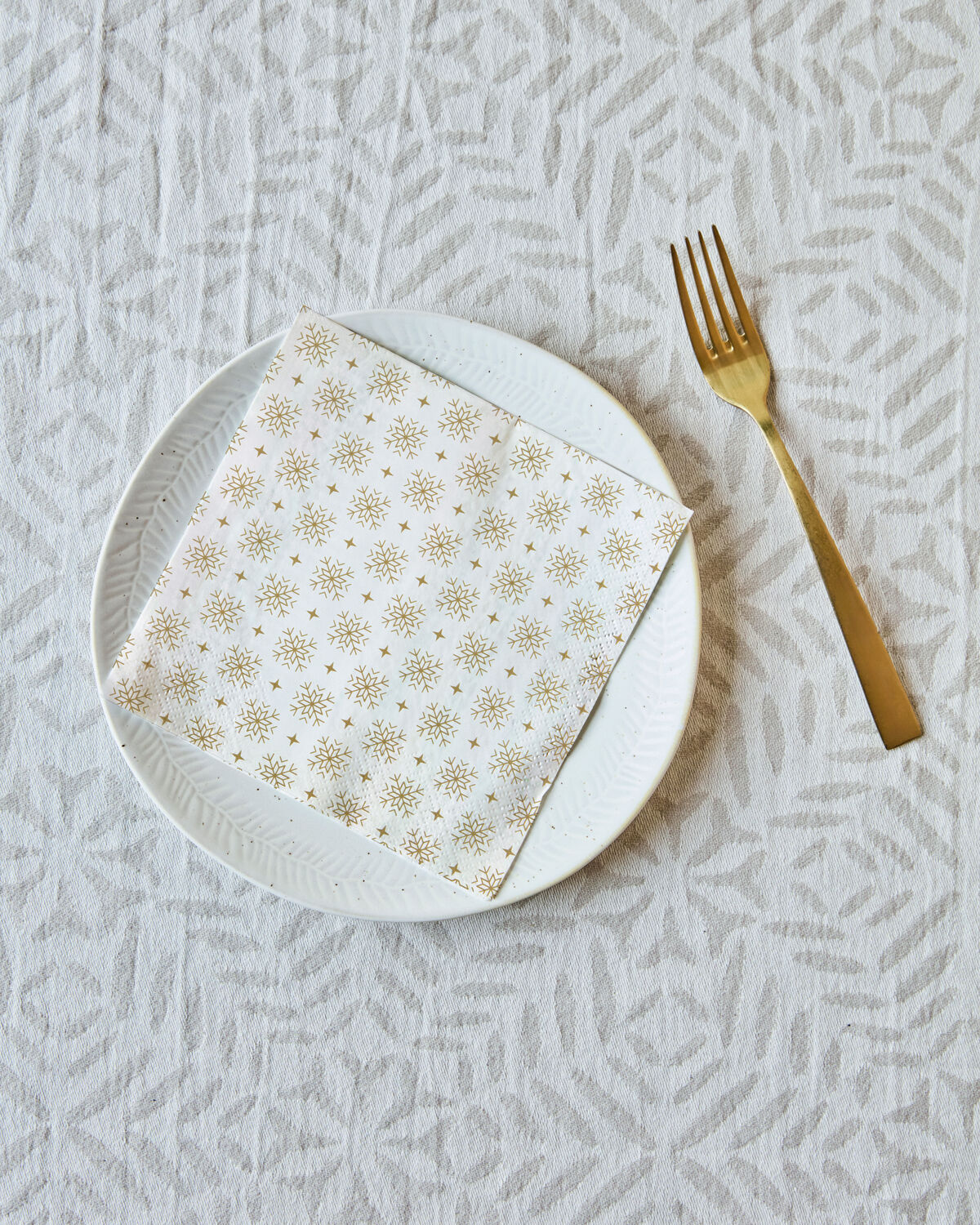 Servietten, HDSnowflakes, Weiß, Gold