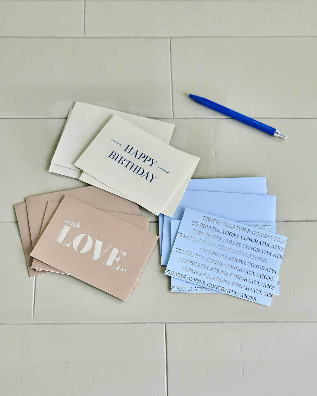 Grußkarten, HDGreeting, Braun, Hellblau, Off-White