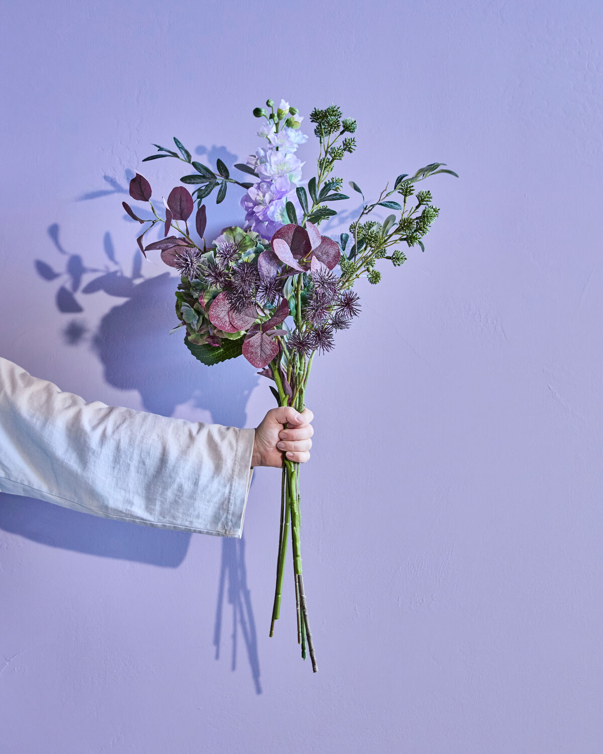 Artificial bouquet, HDCalm purple, Bunt
