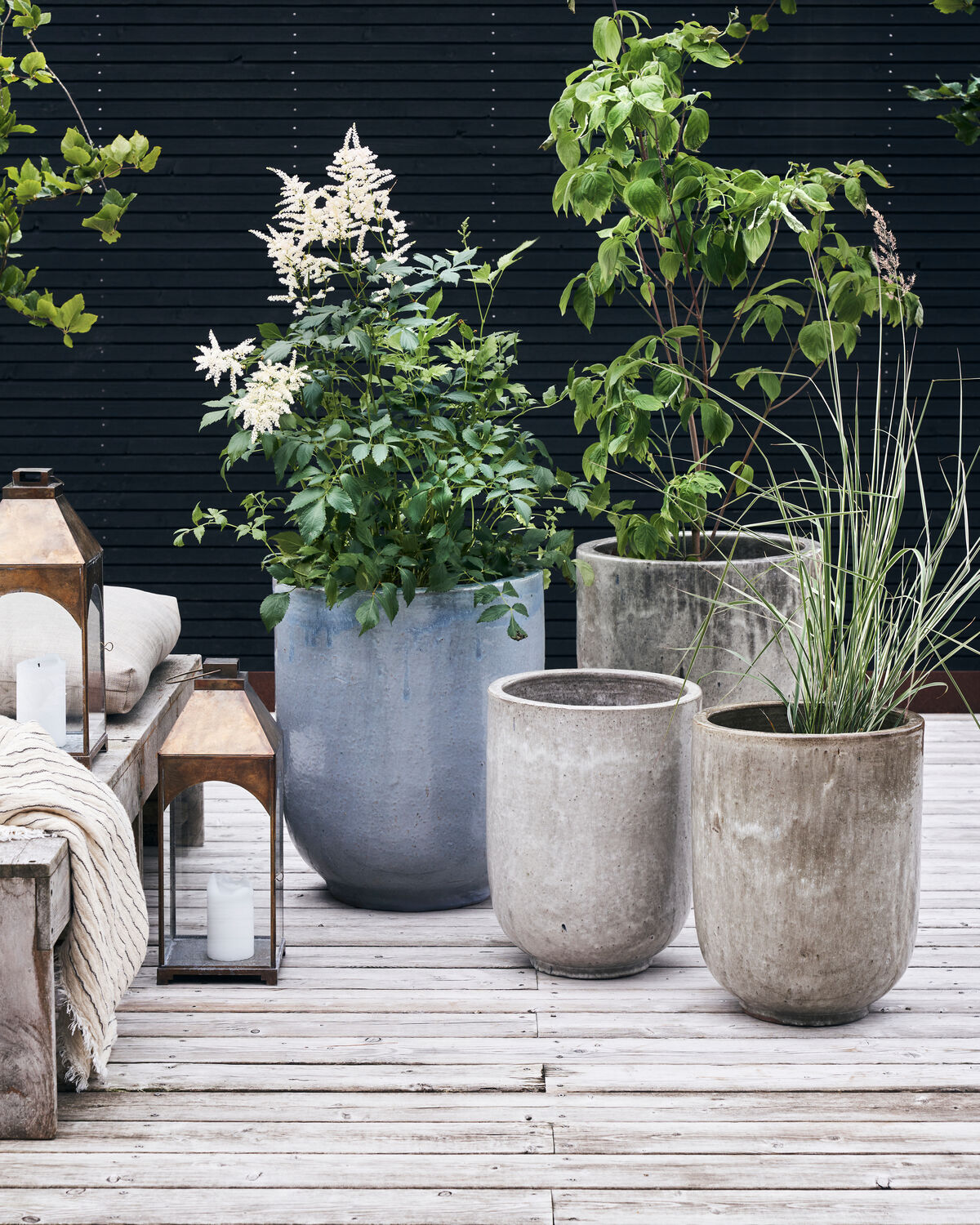Blumentopf, HDPho, Grau, Blau